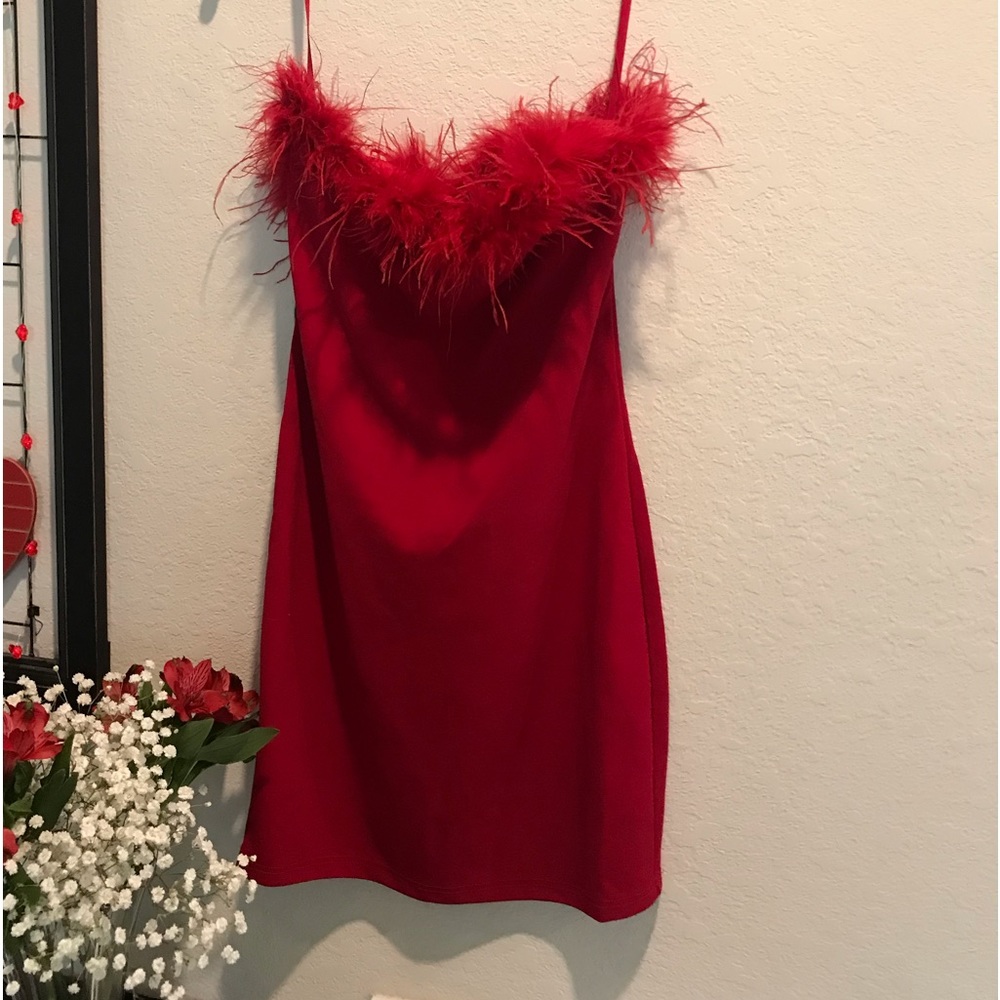 Red mini dress